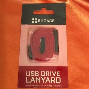 🐬USB Drive Red Breakaway Clasp & Braided Lanyard